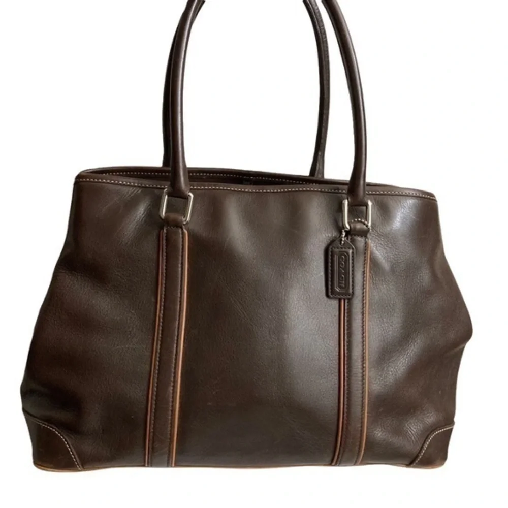Coach vintage y2k Hamptons 7585 brown leather tote bag